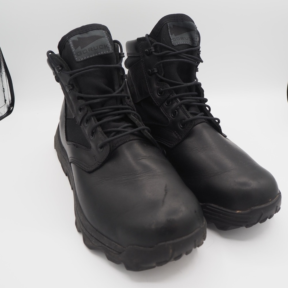 GORUCK MACV-2 Men's Mid Top Tactical Boots Sz 11.5‎ Triple Black Leather Rucking